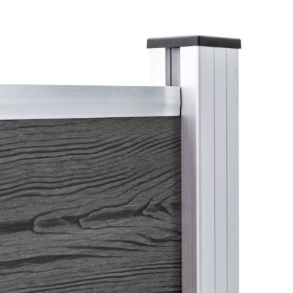 Ограден панел, WPC, 526x105 см, черен