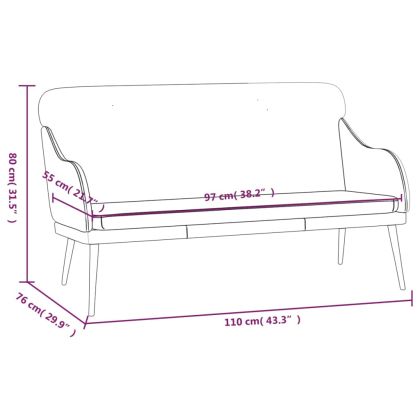 Пейка, черна, 110x76x80 см, изкуствена кожа