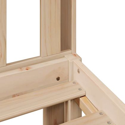 Легло с етажерка за книги, без матрак, 140x190 см, бор масив