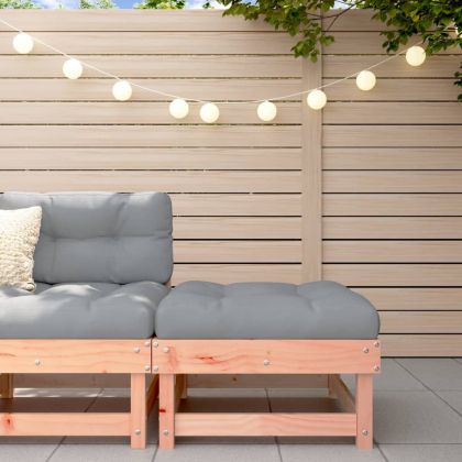 Градинска табуретка с възглавница, дугласко дърво масив