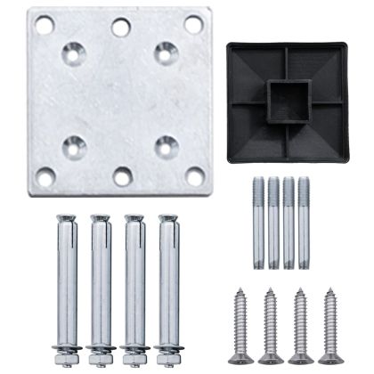 Комплект WPC ограда 2 квадратни + 1 скосена 446x186 см кафява