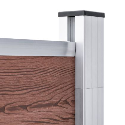 Градинска ограда, WPC, 180x186 см, кафява