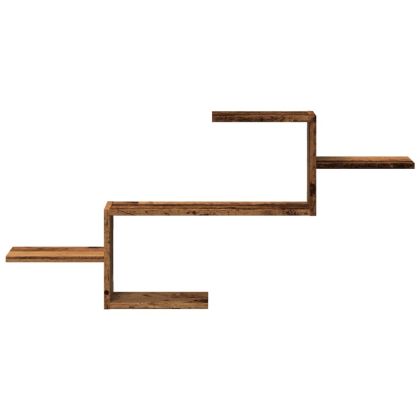 Стенен рафт, старо дърво, 104x15x49 см, инженерно дърво