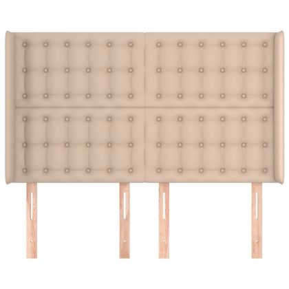 Горна табла с уши, капучино, 147x16x118/128 см, изкуствена кожа