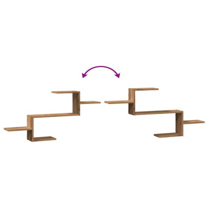 Стенен рафт, дъб артизан, 104x15x49 см, инженерно дърво