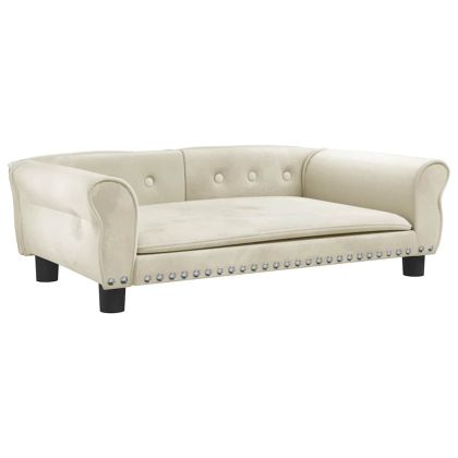 Кучешко легло кремаво 95x55x30 см кадифе