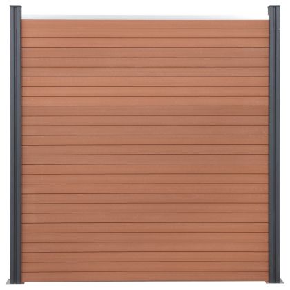 Комплект ограден панел, кафяв, 526x186 см, WPC