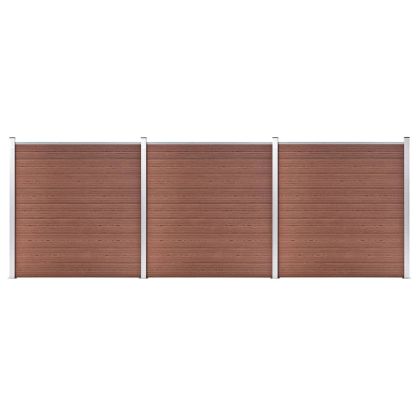 Градинска ограда, WPC, 526x186 см, кафява