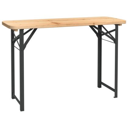 Комплект със сгъваема маса за бира от 3 части, масивна ела