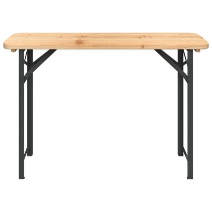 Комплект със сгъваема маса за бира от 3 части, масивна ела