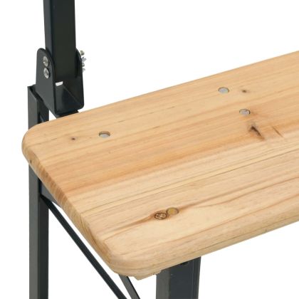 Комплект със сгъваема маса за бира от 3 части, масивна ела