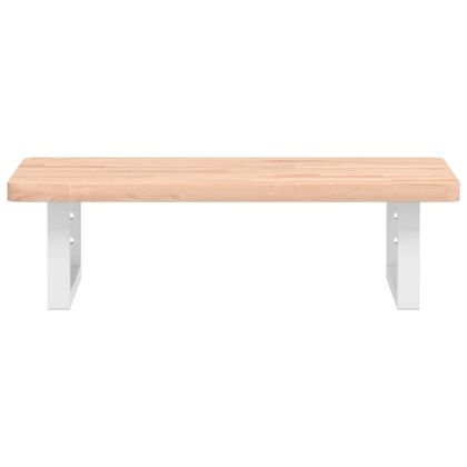 Стенен рафт за мивка, стомана и масивно дърво бук