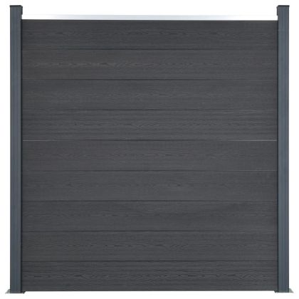 Комплект ограден панел, сив, 872x186 см, WPC