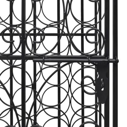 Метална стойка за вино с врата за 28 бутилки