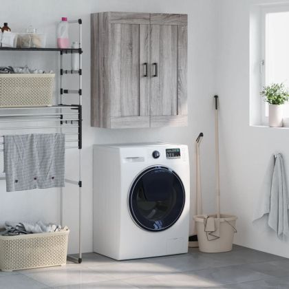 Стенен шкаф сив сонома 69,5x34x90 см инженерно дърво