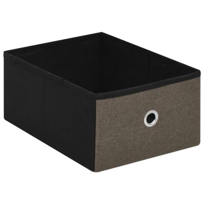 Сгъваема пейка за съхранение кафява 76x38x38 см изкуствен лен