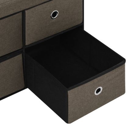 Сгъваема пейка за съхранение кафява 76x38x38 см изкуствен лен