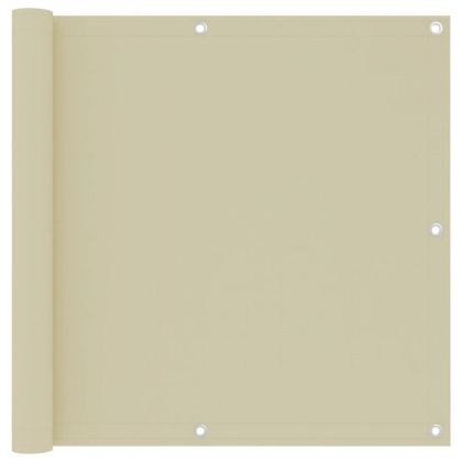 Балконски параван, кремав, 90x300 см, плат оксфорд