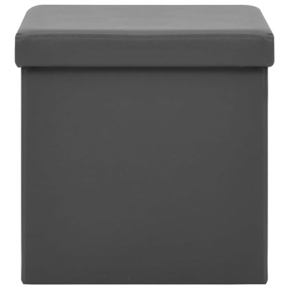 Сгъваема табуретка за съхранение, сива, PVC