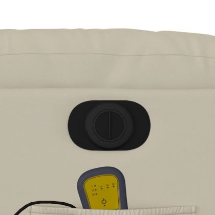 Електрически масажен реклайнер стол, кремав, изкуствена кожа