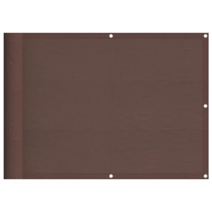 Балконски параван кафяв 75x1000 см 100% полиестер оксфорд