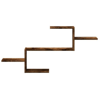 Стенен рафт, опушен дъб, 104x15x49 см, инженерно дърво