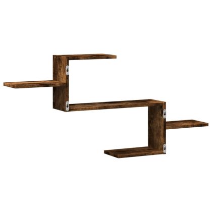 Стенен рафт, опушен дъб, 104x15x49 см, инженерно дърво