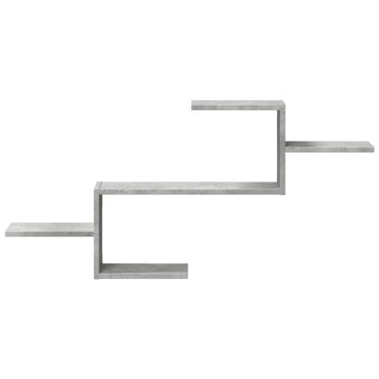 Стенен рафт, бетонно сив, 104x15x49 см, инженерно дърво