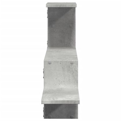 Стенен рафт, бетонно сив, 104x15x49 см, инженерно дърво