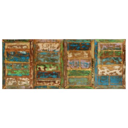 Трапезна маса, 220x90x77 см, регенериран дървен масив