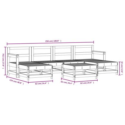 Градински комплект, 7 части, дугласко дърво масив