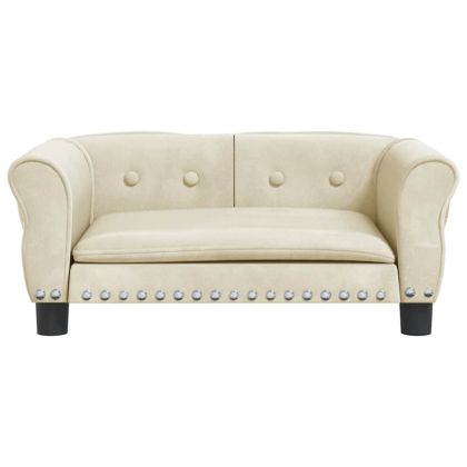 Кучешко легло Кремаво 70x45x30 см кадифе