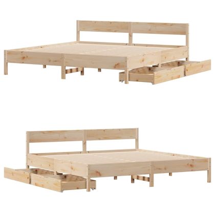 Рамка за легло без матрак, 180x200 см, масивна чамова дървесина