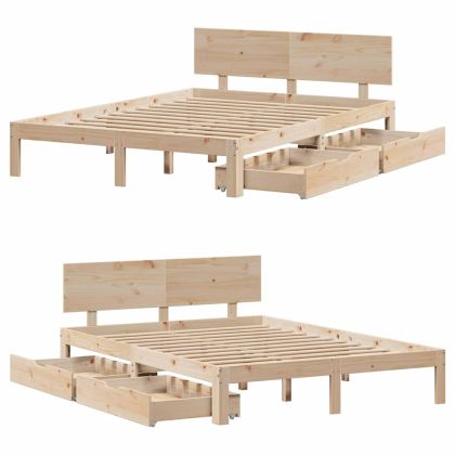 Рамка за легло, с чекмеджета, без матрак, 140x190 см