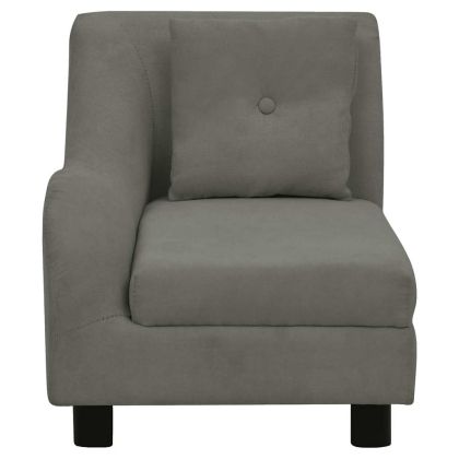 Кучешки диван с възглавница, тъмносив, 83x44x44 см, плюш