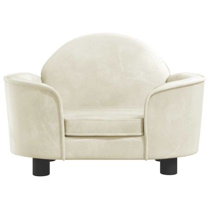 Кучешко легло кремаво 66x40x45 см кадифе