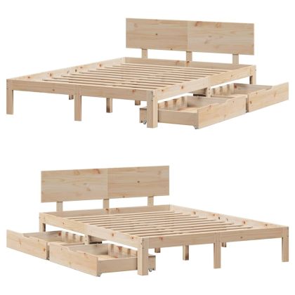 Рамка за легло, с чекмеджета, без матрак, 120x190 см