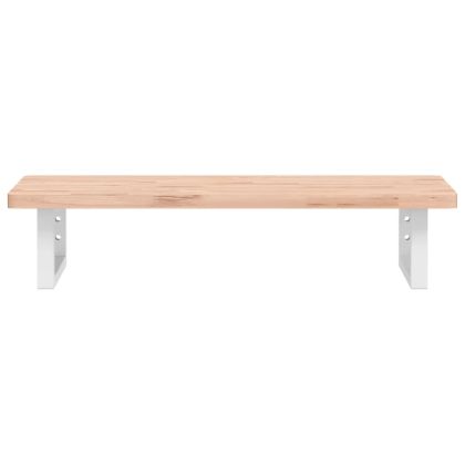 Стенен рафт за мивка, стомана и масивно дърво бук