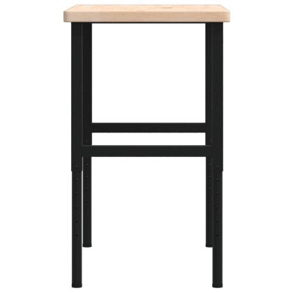 Работна маса 100x60x(73-99,5) см масивно дърво дъб правоъгълна