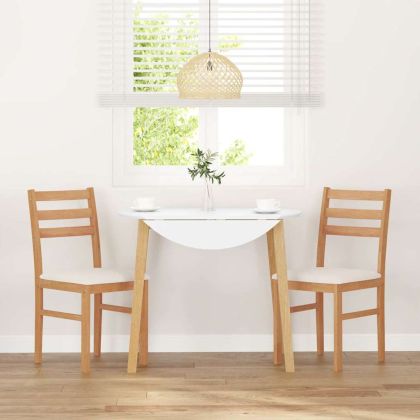 Трапезни столове с възглавници 2 бр масивна дървесина гума