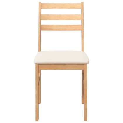 Трапезни столове с възглавници 2 бр масивна дървесина гума