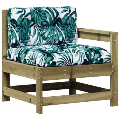 Градински лаундж комплект 7 части с възглавници импрегниран бор