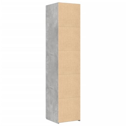 Висок шкаф, бетонно сив, 40x42,5x185 см, инженерно дърво