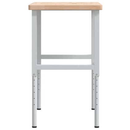 Работна маса 100x60x(73-99,5) см масивно дърво дъб правоъгълна