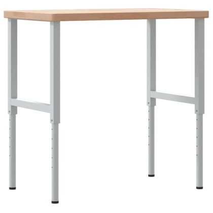 Работна маса 100x60x(73-99,5) см масивно дърво дъб правоъгълна