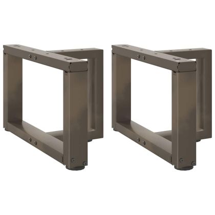 Крака за масичка за кафе, Т-образни, 2 бр., черни, 40x25x(30-31) см, стомана