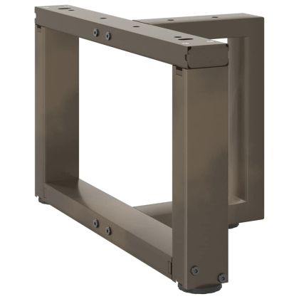 Крака за масичка за кафе, Т-образни, 2 бр., черни, 40x25x(30-31) см, стомана