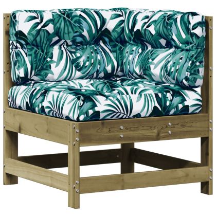 Градински лаундж комплект 8 части с възглавници импрегниран бор