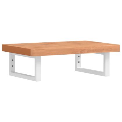 Стенен рафт за мивка, стомана и масивно дърво бук