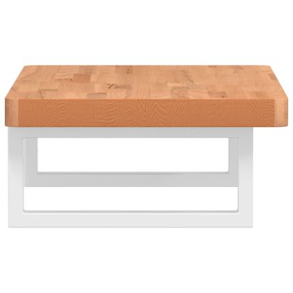 Стенен рафт за мивка, стомана и масивно дърво бук